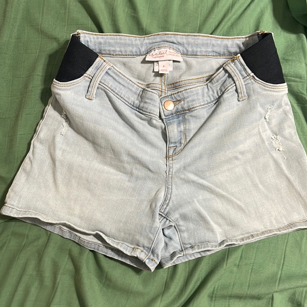 Maternity denim shorts